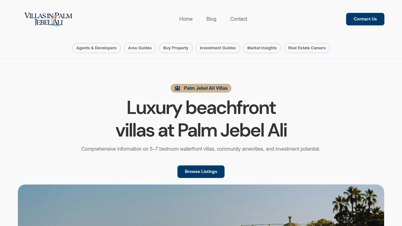 Explore the official homepage for insights into luxury villa investments in Dubai.