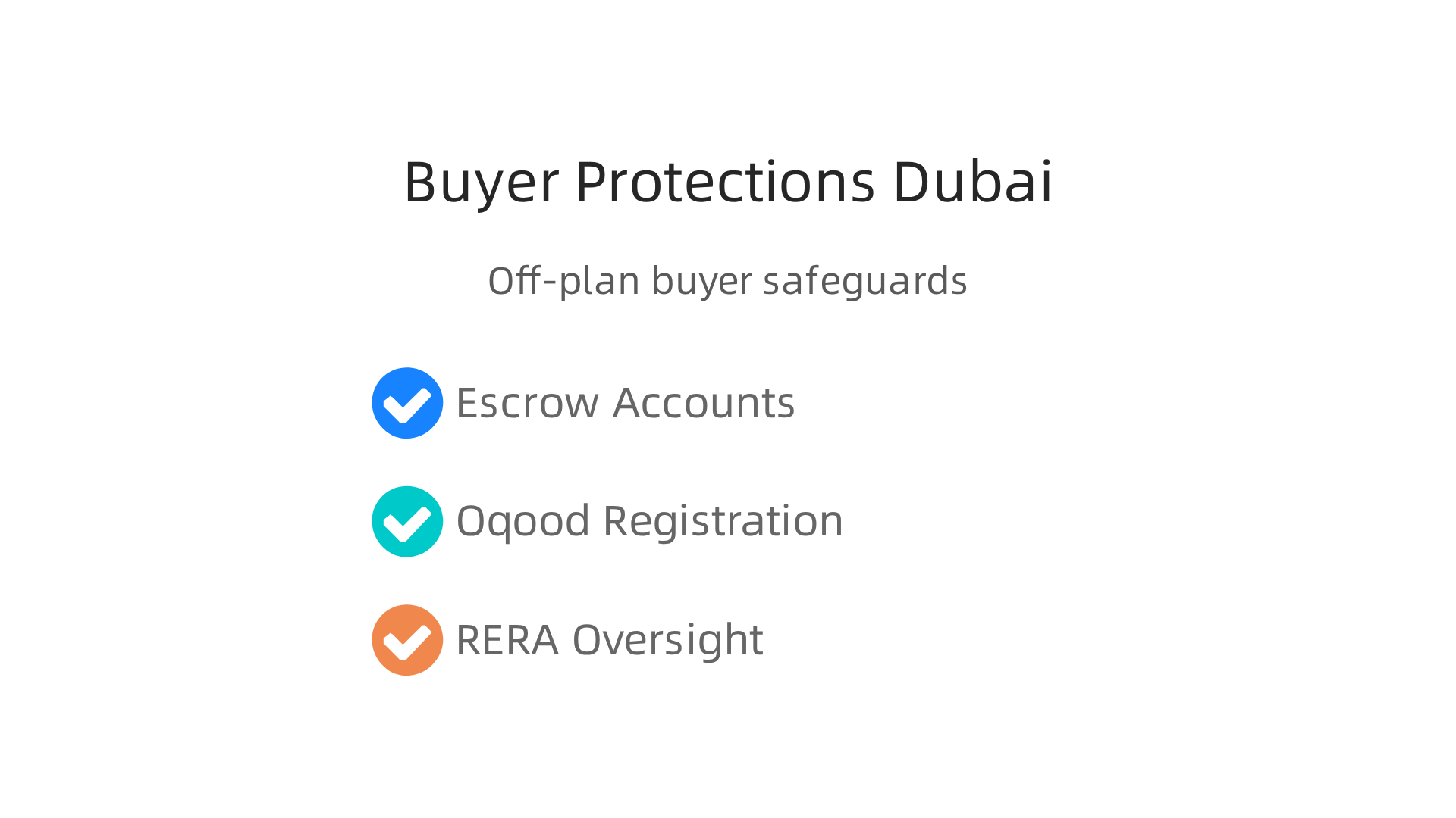 Essential regulatory safeguards designed to protect buyers of off-plan properties in Dubai.