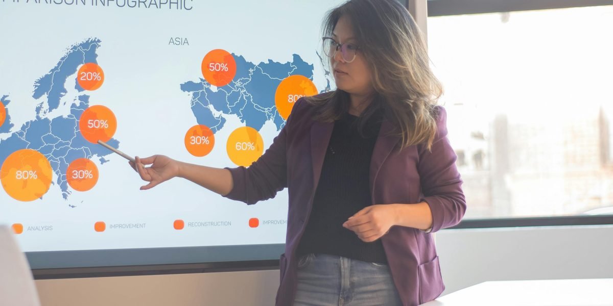 A professional clearly presenting strategic advantages in a business context, reflecting Dubai's market position.