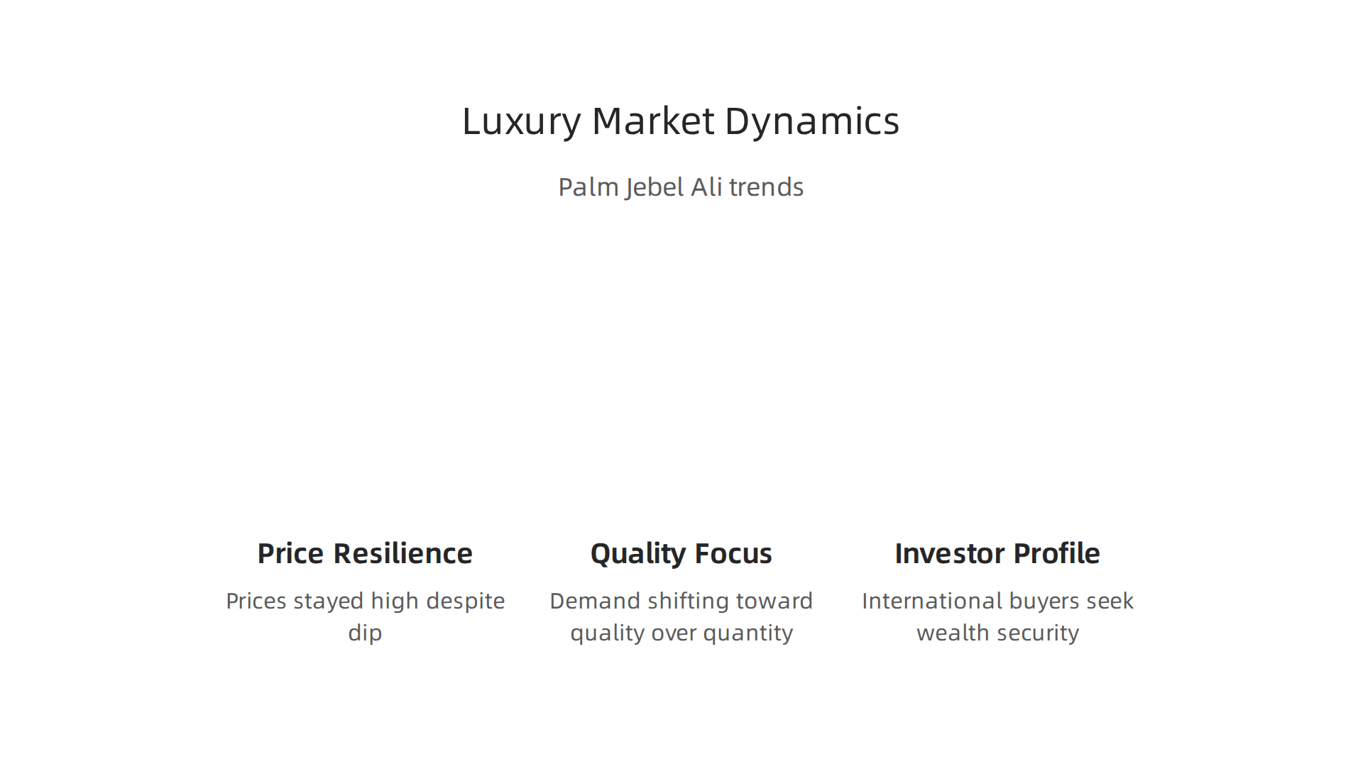 Distinct characteristics and trends observed in Dubai's high-end property market.
