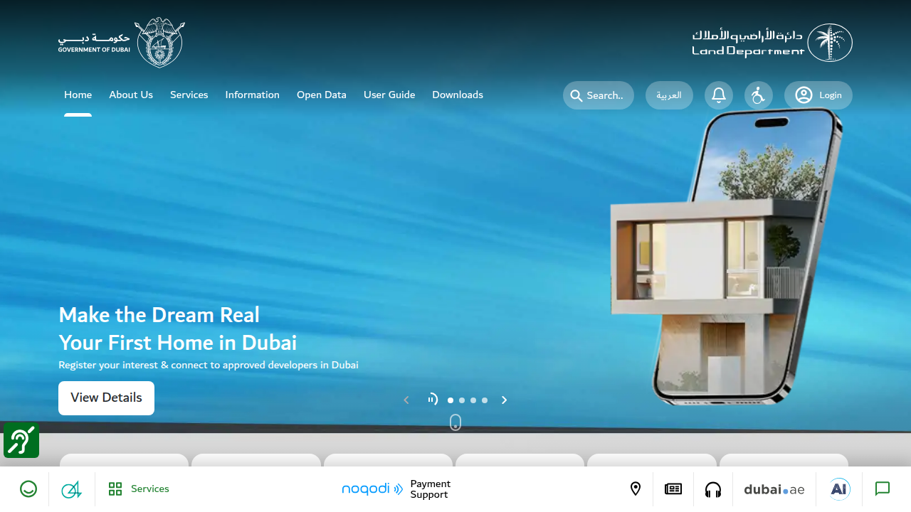 The official Dubai Land Department (DLD) website, the primary source for real estate transaction data in Dubai.