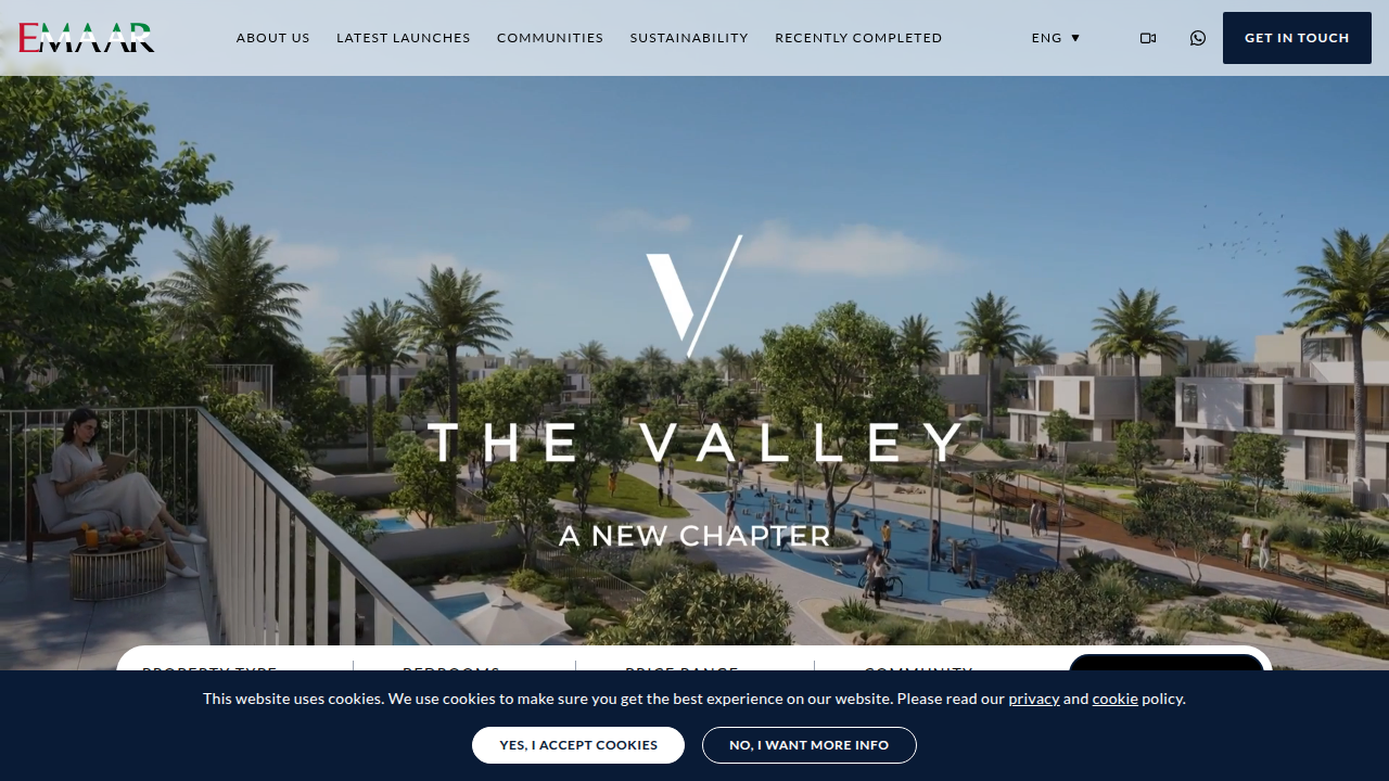 The official website of Emaar Properties, renowned for developing landmarks like the Burj Khalifa and Downtown Dubai.