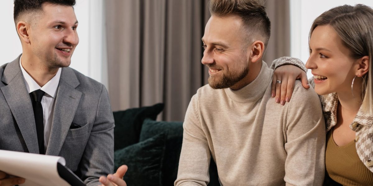 A real estate agent provides personalized consultation to a client, highlighting the value of expert guidance.