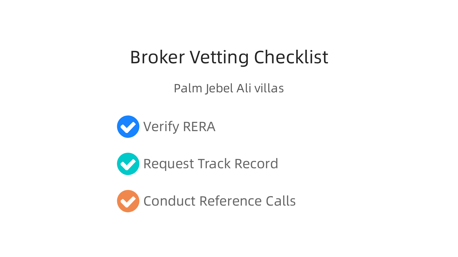 A step-by-step checklist for high-net-worth investors to vet potential real estate brokers for Palm Jebel Ali.