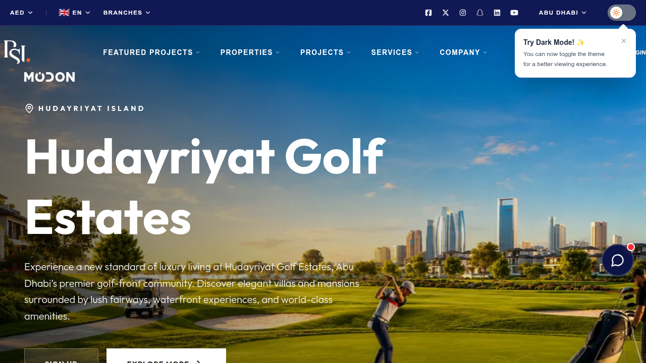 A screenshot of PSinv.net, a real estate service offering area guides and property details for Sharjah and other UAE emirates.