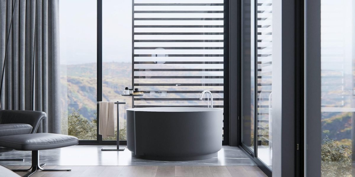 A person enjoying the luxurious lifestyle with a panoramic view of the city from a high-rise apartment.