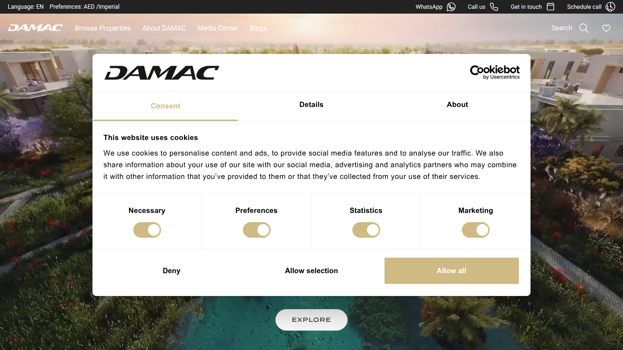 Explore the official website of DAMAC Properties to see their extensive portfolio of luxury villas and communities in Dubai.
