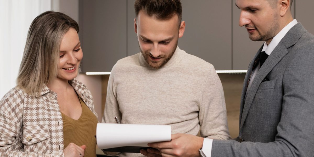 A real estate agent presenting information to a client, emphasizing the professional guidance needed for smart property decisions.