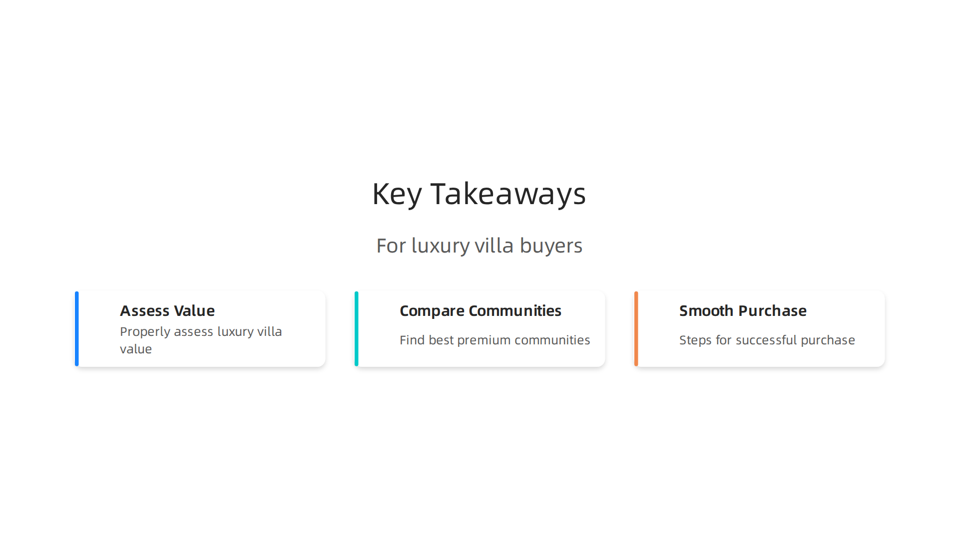 Three key areas of understanding for high-net-worth individuals after reading this guide on Dubai luxury villas.